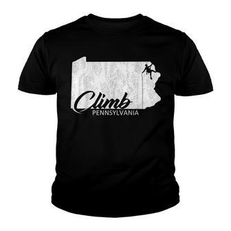 Climb Pennsylvania Rock Climbing Camping Hiking Youth T-shirt - Thegiftio UK