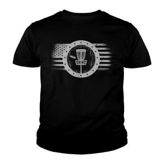 Cool Disc Golf Sport Usa Grunge Flag - Disc Golf Youth T-shirt - Thegiftio UK
