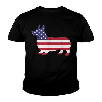 Corgi Fourth Of July American Flag Youth T-shirt - Thegiftio UK