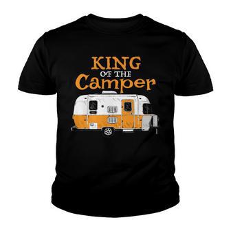 Couples Matching Mens Camping King Of The Camper Youth T-shirt - Thegiftio UK