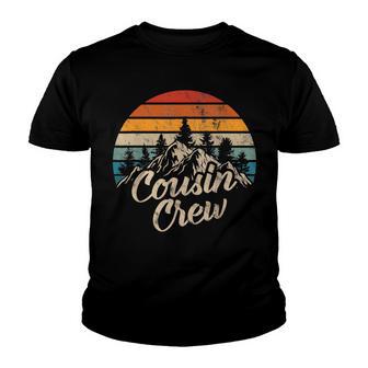 Cousin Crew Camping Outdoor Sunset Summer Camp Vintage V2 Youth T-shirt - Thegiftio UK