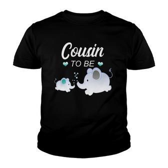 Cousin To Be Elephant Baby Shower For Boy Youth T-shirt | Mazezy