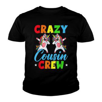 Crazy Cousin Crew Funny Cousin Squad Dabbing Unicorn Lover Youth T-shirt - Thegiftio UK