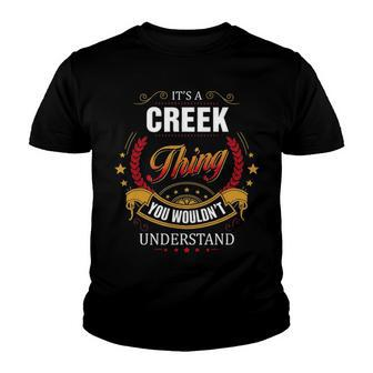 Creek Shirt Family Crest Creek T Shirt Creek Clothing Creek Tshirt Creek Tshirt Gifts For The Creek Youth T-shirt - Seseable