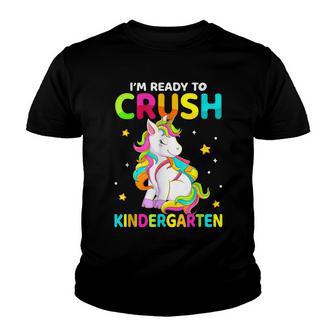 Crush Kindergarten Dabbing Unicorn Back To School Girls Gift V2 Youth T-shirt - Thegiftio UK