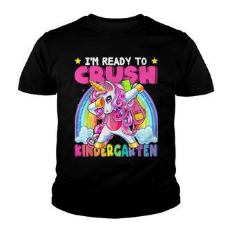 Crush Kindergarten Dabbing Unicorn Back To School Girls V2 Youth T-shirt - Thegiftio UK