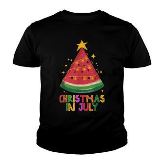 Cute Watermelon Christmas In July Kids Summer Vacation Youth T-shirt - Seseable