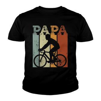Cycling Biker Vintage Retro Bicycle Cyclist Papa Gift Youth T-shirt - Thegiftio UK