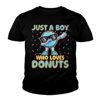 Dabbing Just A Boy Who Loves Donuts - Funny Doughnut Lover Youth T-shirt - Thegiftio UK