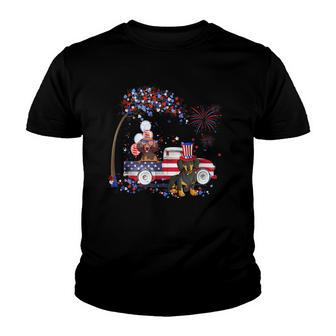 Dachshund American Truck 4Th Of July Dachshund Dog Lovers Youth T-shirt - Seseable