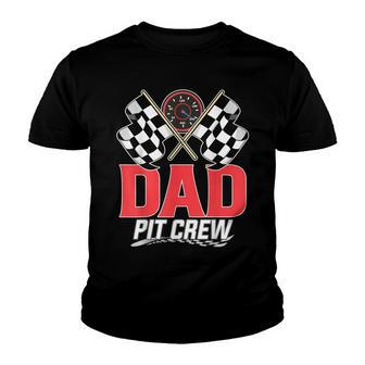 Dad Pit Crew Race Car Birthday Party Racing Family Youth T-shirt - Seseable