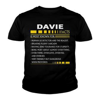 Davie Name Gift Davie Facts Youth T-shirt - Seseable
