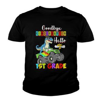 Dinosaur Goodbye Kindergarten Graduation Hello 1St Grade Youth T-shirt - Thegiftio UK