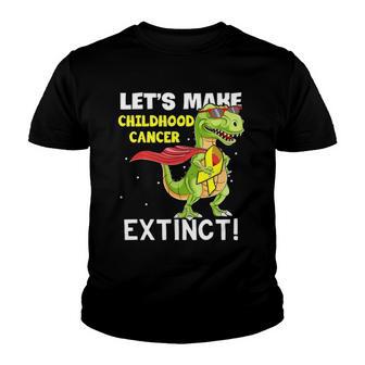 Dinosaur Yellow Ribbon Childhood Cancer Awareness Youth T-shirt - Thegiftio UK
