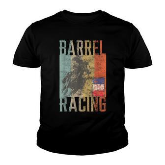 Distressed Rodeo Turn And Burn Texas Cowgirl Barrel Racing Youth T-shirt - Thegiftio UK