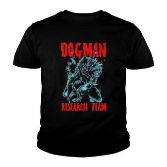 Dogman Research Team Cryptid Humanoid Animal Dog Man Funny V2 Youth T-shirt - Thegiftio UK