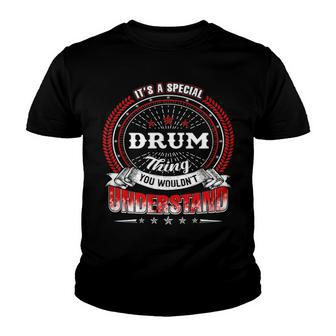 Drum Shirt Family Crest Drum T Shirt Drum Clothing Drum Tshirt Drum Tshirt Gifts For The Drum Youth T-shirt - Seseable