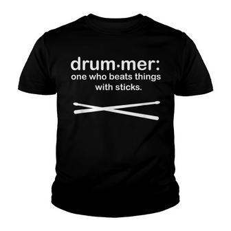 Drummer Definition Drum Sticks Funny Drummer Youth T-shirt - Thegiftio UK