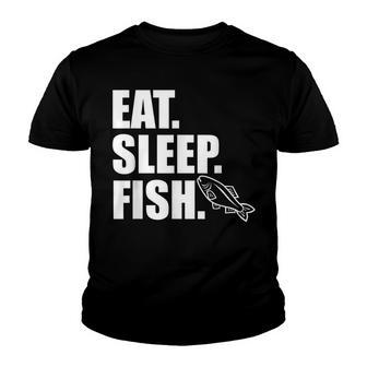 Eat Sleep Fish Fishing Camping Nature Funny - Youth T-shirt - Thegiftio UK