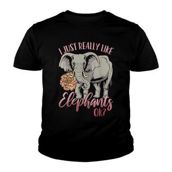 Elephant I Really Like Elephant Youth T-shirt - Thegiftio UK