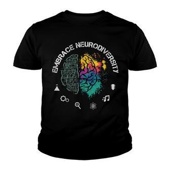 Embrace Neurodiversity Funny Youth T-shirt - Monsterry