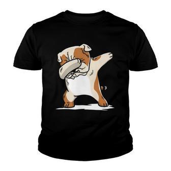 English Bulldog Cute Dabbing Funny Dab Dance Gift Youth T-shirt - Thegiftio UK
