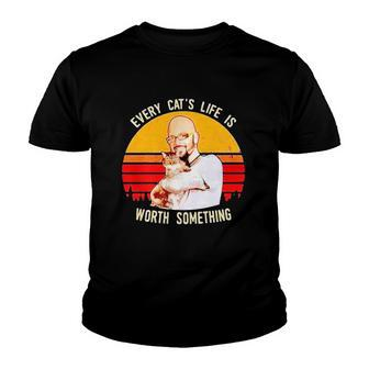 Every Cats Life Is Worth Something Vintage Youth T-shirt | Mazezy