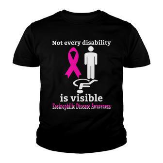 Every Disability Is Visible Eosinophilic Disease Awareness Pink Ribbon Eosinophilic Disease Eosinophilic Disease Awareness Youth T-shirt | Favorety DE