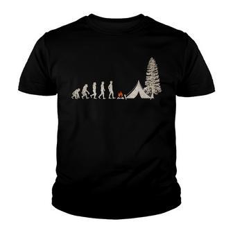 Evolution Of The Camper Funny Tent Camping Youth T-shirt - Thegiftio UK