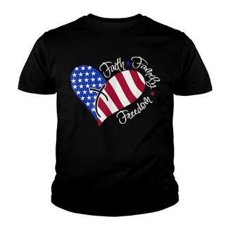 Faith Family Freedom Fourth July American Patriotic Womens Youth T-shirt - Thegiftio UK