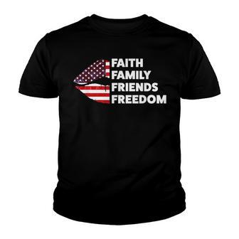 Faith Family Friends Freedom Patriotic Youth T-shirt - Thegiftio UK