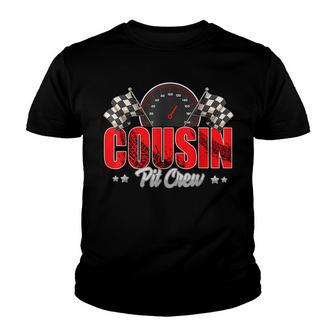 Family Race Car Cousin Pit Crew Birthday Theme Cousin Party Youth T-shirt - Seseable