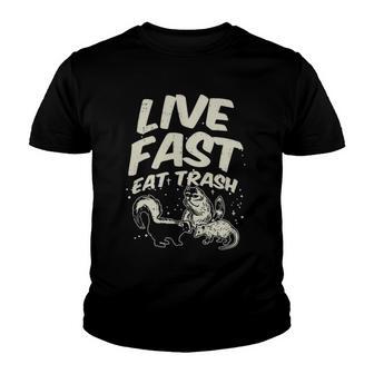 Fast Live Eat Trash Skunk Raccoon Opossum Street Cats Youth T-shirt - Thegiftio UK