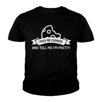 Feed Me Cookies Chocolate Chip Cookie With Bite Youth T-shirt - Thegiftio UK