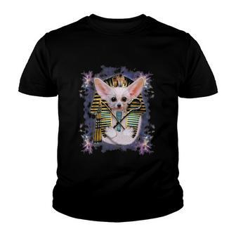 Fennec Fox As Pharaoh Of Egypt Space Galaxy Youth T-shirt - Thegiftio UK
