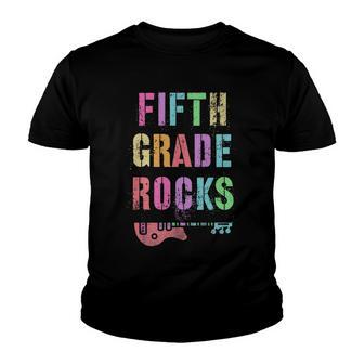 Fifth Grade Rocks Student Teacher Rockstar Team 5Th Grader Youth T-shirt - Thegiftio UK