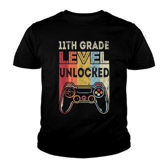First Day Of School 11Th Grade Level Unlocked Gamer Youth T-shirt - Thegiftio UK