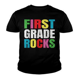 First Grade Rocks Student Teacher Back To School 1St Grade Youth T-shirt - Thegiftio UK