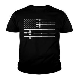 Fishing American Flag - Patriotic Fisherman Gift Youth T-shirt - Thegiftio UK