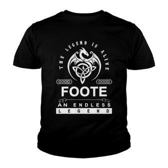 Foote Name Gift Foote An Enless Legend Youth T-shirt - Seseable