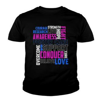 Foster Care Awareness Adoption Related Blue Ribbon Youth T-shirt | Mazezy