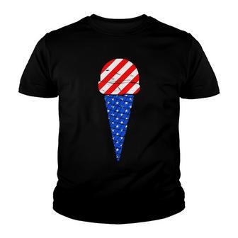 Fourth Of July American Flag Ice Cream Youth T-shirt - Thegiftio UK