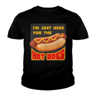 Fourth Of July Im Just Here For The Hot Dogs Youth T-shirt - Thegiftio UK