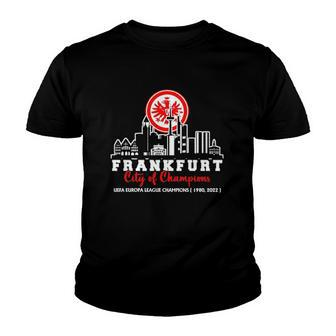 Frankfurt City Of Champion Uefa Europa League Champions Youth T-shirt | Mazezy DE