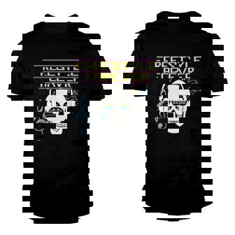 Freestyle Forever Skull With Headphone Jamming 80S Music Youth T-shirt | Mazezy