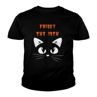 Friday The 13Th Adorable Black Cat Halloween Youth T-shirt | Mazezy