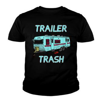 Fun Trailer Trash Funny Camping Trailer Living Youth T-shirt - Thegiftio UK