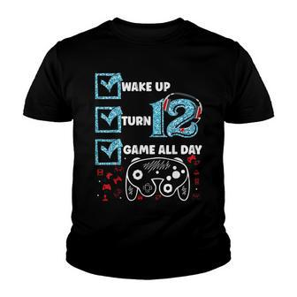 Funny 12 Years Old Gamer 12Th Birthday Party Video Gaming Youth T-shirt - Seseable