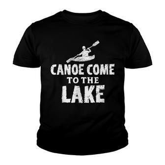 Funny Camper With Canoe Lake Camping Vacation Gift Youth T-shirt - Thegiftio UK