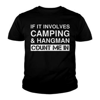 Funny Camping And Hangman Rv Outdoor Camper Youth T-shirt - Thegiftio UK